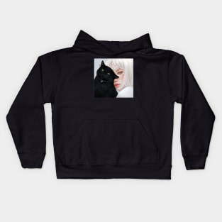 A Girl and Her Cat Kids Hoodie